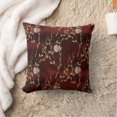 ブルグンディエレガントマルサラフローラ クッション (ブランケット)