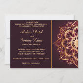 ブルグンディエレガントマンダラ結婚式招待状 招待状 (正面)