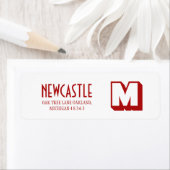 ブルグンディエレガントモノグラムイニシャル差出人住所L ラベル (インサイチュ)