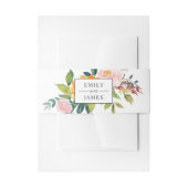 ブルグンディエレガント赤面フローラ結婚ズモノグラム 招待状ベリーバンド (正面例)