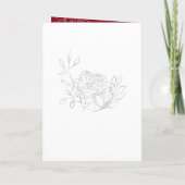 ブルグンディエレガント金ゴールドファインアートフローラキンセアニェラ 招待状 (裏面)