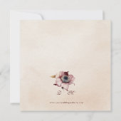 ブルグンディエレガント金ゴールドフローラ結婚式招待状 招待状 (裏面)