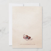 ブルグンディエレガント金ゴールドフローラ結婚式招待状 招待状 (裏面)