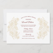 ブルグンディエレガント&ゴールデンバラブライダルシャワー 招待状 (正面)