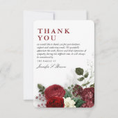 ブルグンディエレガント&ホワイトフローラ悔やみや弔慰 サンキューカード (正面)