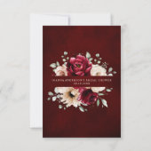 ブルグンディシャンパンアイボリーモーヴバラブライダルシャワー サンキューカード (裏面)