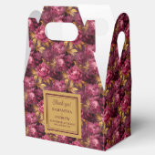 ブルグンディスタイリッシュ赤面金ゴールドボホ結婚の感謝 フェイバーボックス (オープン)