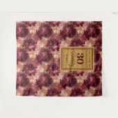 ブルグンディスタイリッシュ赤面金ゴールドボホ30歳の誕生日 タペストリー (正面(横))