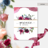 ブルグンディスペインのブルーフローラキンセアニラ 招待状