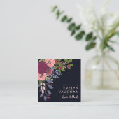 ブルグンディハイドランゲア&ピンクローズ スクエア名刺 (スタンド正面)