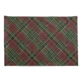 ブルグンディパーソナライズされたグリーンプラッドホリデー 枕カバー (裏面-右)