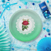 ブルグンディパーソナライズされたヴィンテージバラ紙プレート ペーパープレート (パーティー)