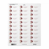 ブルグンディピンク赤面フローラ差出人住所ラベル ラベル (フルシート)