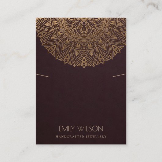 ブルグンディフェイク金ゴールドマ華美ンダラネックレスディスプレイ 名刺 (正面)