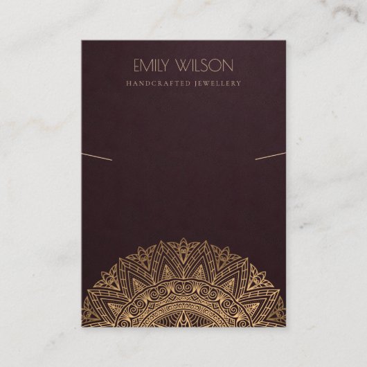 ブルグンディフェイク金ゴールドマ華美ンダラネックレスディスプレイ 名刺 (正面)