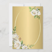 ブルグンディフォーマルレッドフローラ金ゴールドブライダルシャワー 招待状 (裏面)