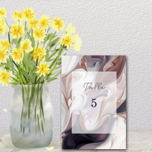 ブルグンディモダンアイボリーグレエレガントー テーブルナンバー