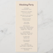 ブルグンディモダンネイビー赤面フローラ結婚式 プログラム (裏面)