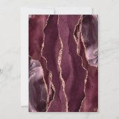 ブルグンディモダンバラ金ゴールドアゲート結婚式招待状 招待状 (裏面)