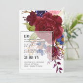 ブルグンディモダンブルーバラフローラオーバーレイ結婚ズ (スタンド正面)