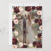 ブルグンディモダンブルー結婚式招待状ネイビーブルー 招待状 (裏面)