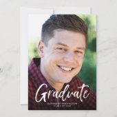 ブルグンディモダンマルーン写真卒業 案内状 (正面)