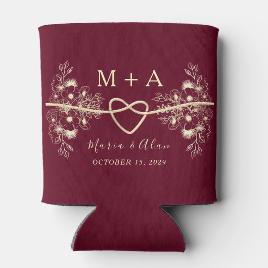 ブルグンディモダン結婚式の引き出物 缶クーラー (裏面)