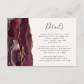 ブルグンディモダン金ゴールドアゲート赤面結婚詳細 エンクロージャーカード (正面)