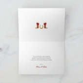 ブルグンディレッド&金ゴールドバラエレガントシャロウェスタン   サンキューカード (内部)