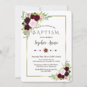 ブルグンディ王室のマルサラフローラガールバプテスマ招待状 招待状 (正面)