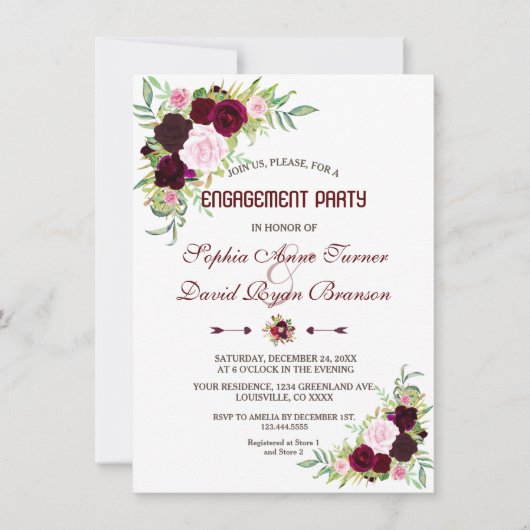 ブルグンディ王室のマルサラフローラ婚約パーティ 招待状 (正面)