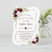 ブルグンディ王室のマルサラフローラ金ゴールドガールバプテスマ 招待状 (スタンド正面)