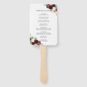 ブルグンディ素朴アイボリーフローラ結婚式 プログラム ハンドファン (裏面)