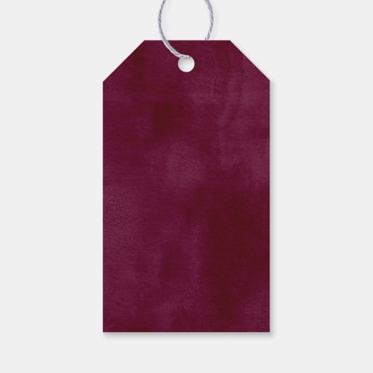 ブルグンディ素朴オレンジ秋フローラブライダルシャワー ギフトタグ (裏面)