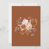 ブルグンディ素朴テラコッタフローラブライダルシャワー 招待状 (裏面)