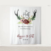 ブルグンディ素朴フローラボホ狩りはオーバー結婚ズ タペストリー (正面)