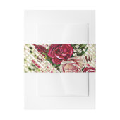 ブルグンディ素朴フローラマルーンバラズ結婚 招待状ベリーバンド (正面例)