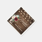 ブルグンディ素朴フローラメイスンジャーブライダルシャワー スタンダードカクテルナプキン (角)