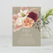 ブルグンディ素朴フローラ披露宴招待状 招待状 (スタンド正面)