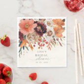 ブルグンディ素朴フローラ秋ブライダルシャワー スタンダードランチョンナプキン (インサイチュ)