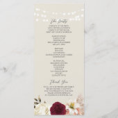 ブルグンディ素朴フローラ結婚式 プログラム (裏面)