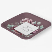 ブルグンディ素朴プラムフローラブライダルシャワー ペーパープレート (傾斜あり)