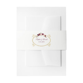 ブルグンディ素朴マルサラフローラ秋の結婚式 招待状ベリーバンド