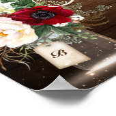 ブルグンディ素朴メイソンジャールブライダルシャワーへようこそ ポスター (角)