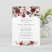 ブルグンディ素朴レッドフローラブライダルシャワー 招待状 (スタンド正面)