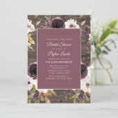 ブルグンディ素朴ワインアイボリーフローラブライダルシャワー 招待状 (スタンド正面)