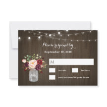 ブルグンディ素朴赤面フローラメイスンジャー結婚ズ