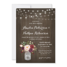 ブルグンディ素朴赤面フローラメイスンジャー結婚ズ