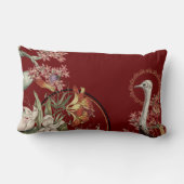 ブルグンディ芸術的タイガーリリーフローラデザイン ランバークッション (裏面)