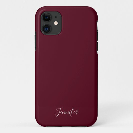 ブルグン無地のディワインカラーシックモカスタムノグラム Case-Mate iPhoneケース (裏面)